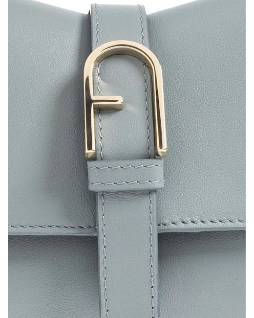 Furla Flow レザーハンドバッグ ミニ Gray
