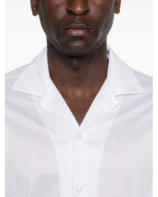 Lardini White Pasunnie Camp-Collar Shirt for men