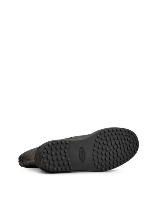 Tod's Black Leather Combat Boots for men