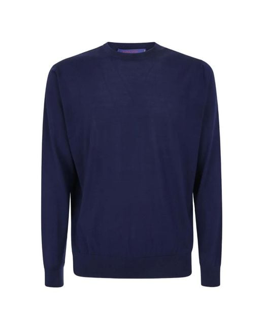 Stefano Ricci Blue Crewneck Sweater for men