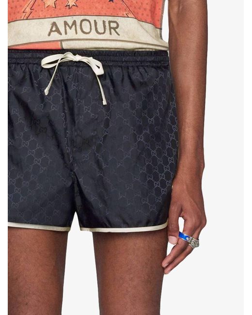 Gucci GG Nylon Swim Shorts in Blue for Men