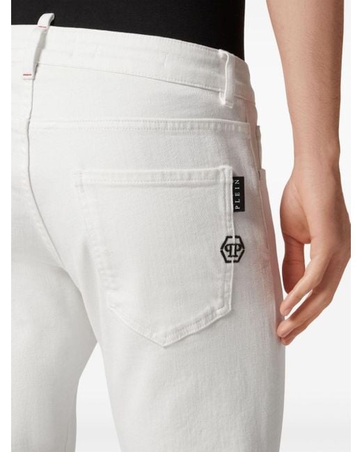 Philipp Plein White Low-rise Skinny Jeans for men