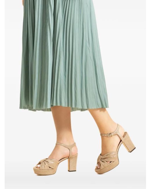 Jimmy Choo Natural Heloise Knot Platform Sandals