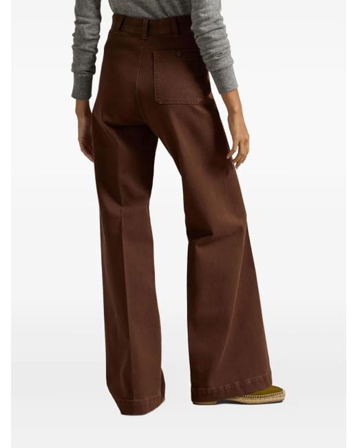Polo Ralph Lauren Brown High-Waisted Flared Trousers