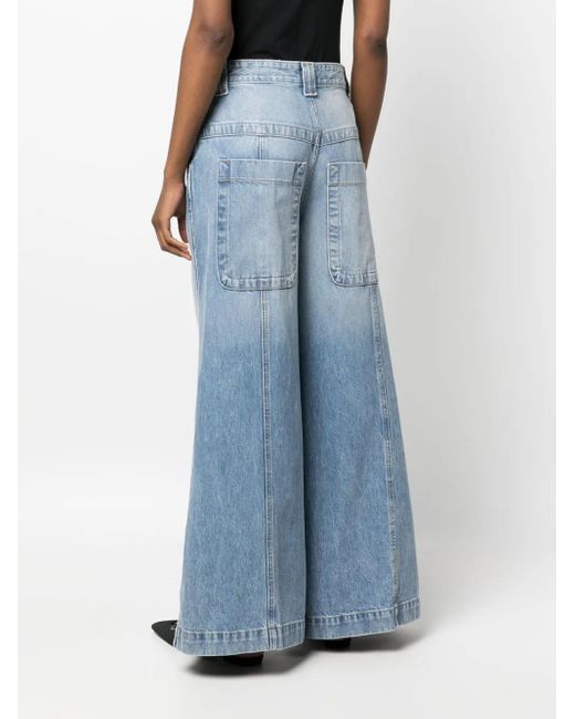 Khaite Blue Jackie Wide-Leg Jeans