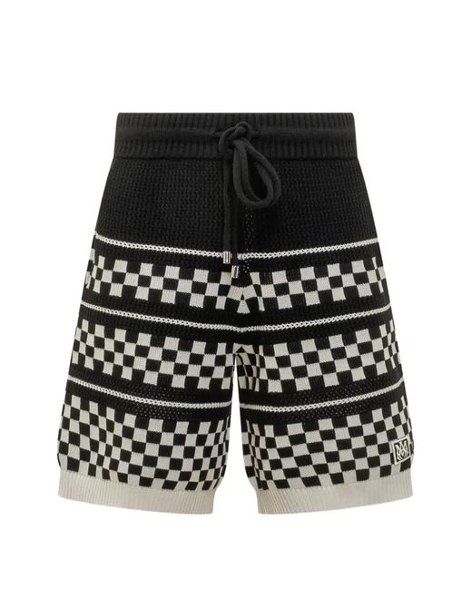 Amiri Black Checkered Mesh Shorts for men