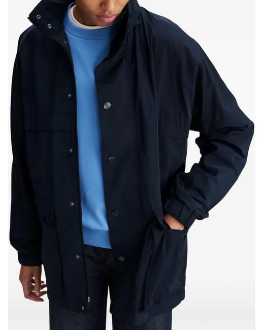 A.P.C. Blue Straight-Cut Jacket for men