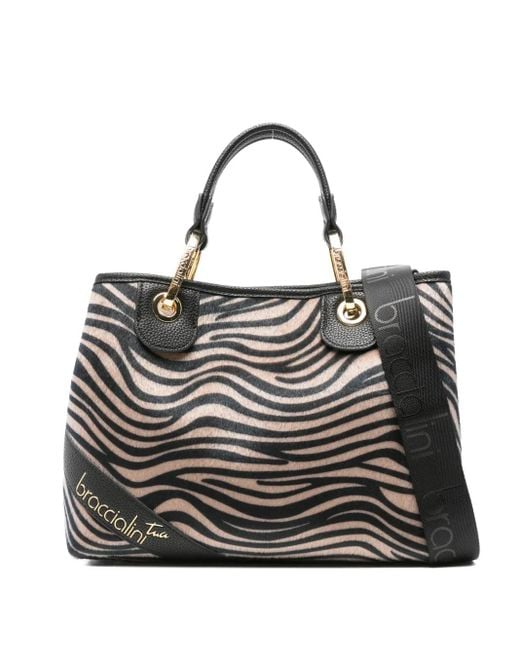 Braccialini Zebra-print Tote Bag Black