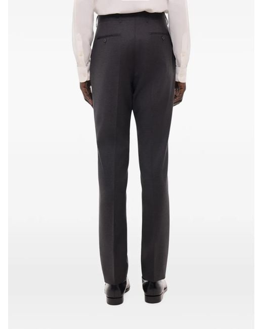 Fursac Black Checked Tailored Trousers for men