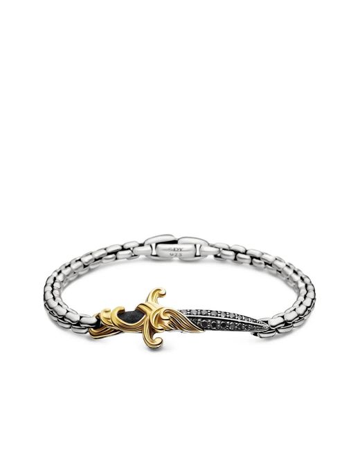 David Yurman White 18Kt And Sterling Waves Dagger Bracelet (5Mm) for men