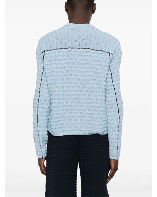 Isa Boulder Blue Crew-Neck Sweater for men