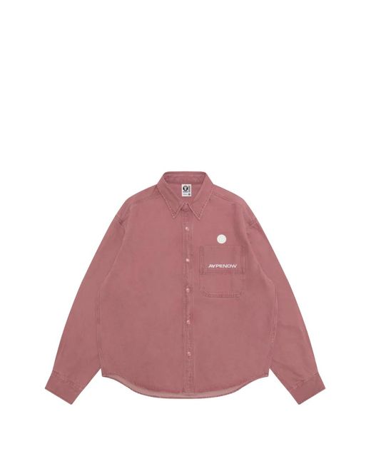 Aape By A Bathing Ape Pink Patch Pocket Shirt for men