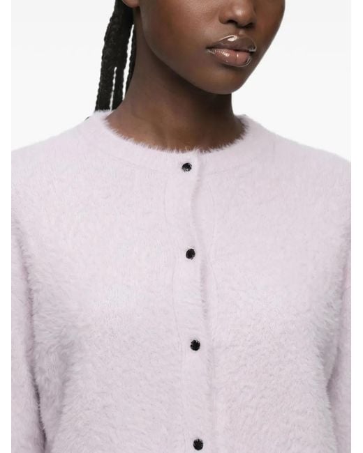 Karl Lagerfeld Pink Logo-Detail Cardigan