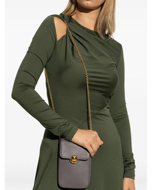 Furla Gray Chain-Strap Spherical-Clasp Bag