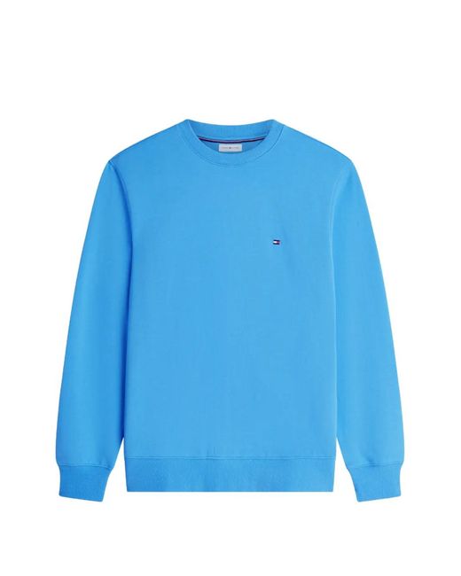 Tommy Hilfiger Blue Logo-Embroidered Crew-Neck Sweater for men