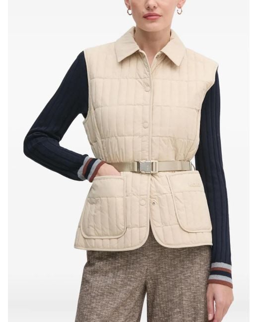 Mackage Helia Gewatteerde Bodywarmer Met Ceintuur in het Natural