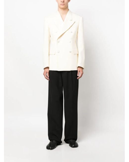 Maison Margiela Natural Double-Breasted Mohair-Silk Blazer for men