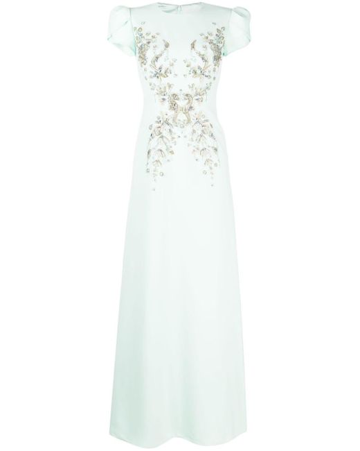 Jenny Packham White Maya Crystal-embellished Dress