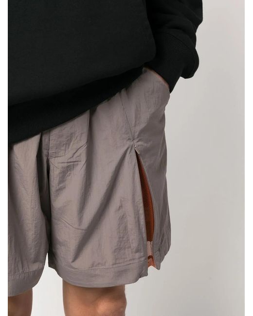 Y-3 Gray Logo Running Shorts for men