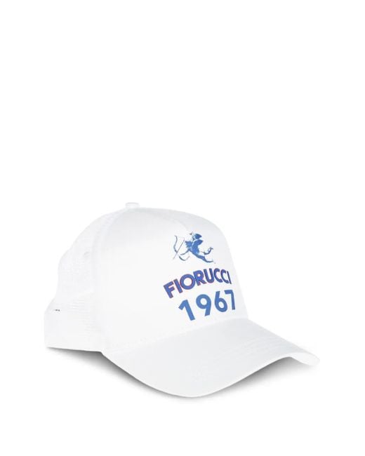 Logo-Print Mesh-Panel Cap Fiorucci en coloris White