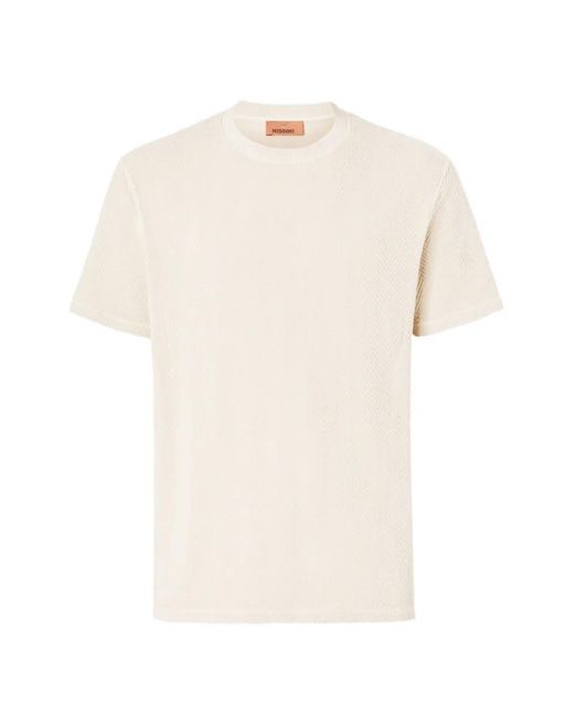 Missoni White Herringbone T-Shirt for men