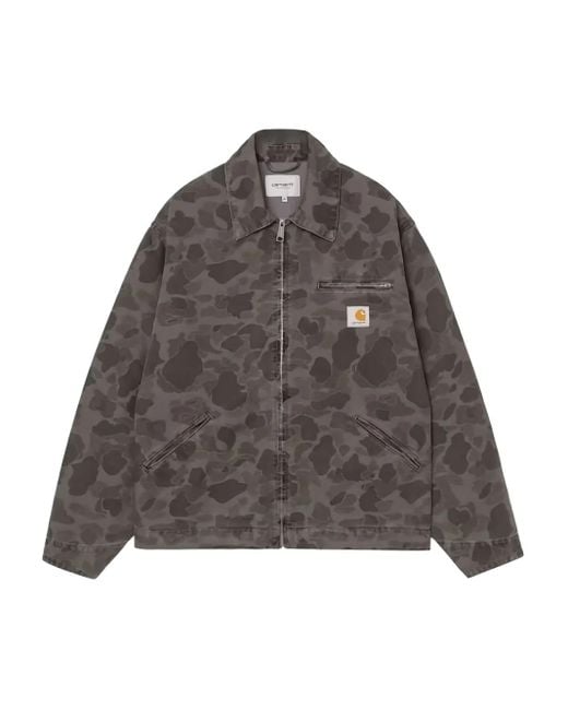 Carhartt Brown Duck Detroit Camouflage-Print Jacket for men