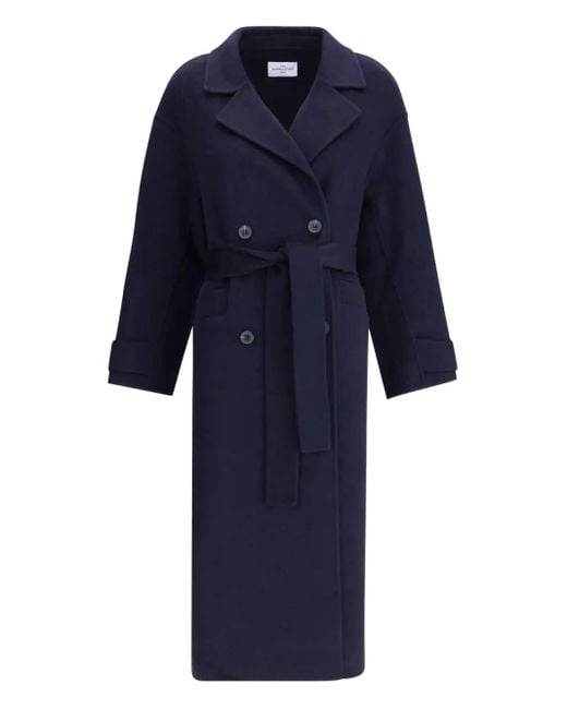 The Dynamis Studio Blue Double-Breasted Belted Coat