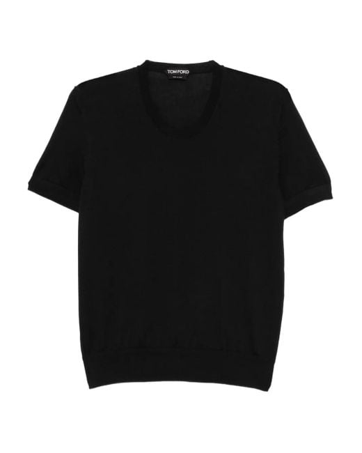Tom Ford Black V-Neck Knitted Tee for men