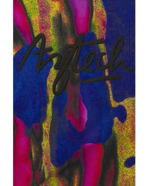 Aztech Mountain Blue Abstract-Print Performance Leggings