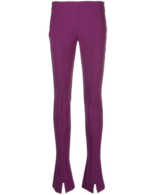 Sportmax Purple Zip-Cuff Slim-Fit Trousers