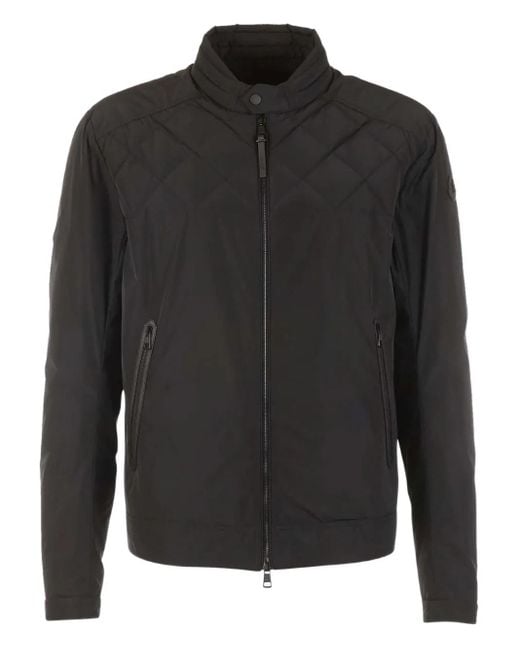 Moncler Black Quilted Diamond-Pattern Jacket for men