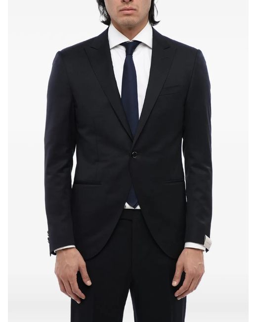 Corneliani Blue Peak-Lapel Single-Breasted Jacket for men