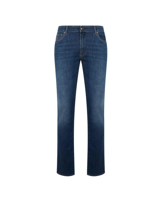 Moorer Blue Slim-Fit Jeans for men