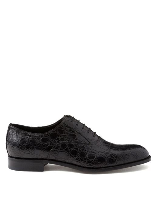 Sz 9 UK/ 10 US Mens Prada Black Crocodile Embossed Leather Derby Lace Up Shoes Sz 9 UK/ 10 US Mens Prada Black Crocodile Embossed Leather  main image 4