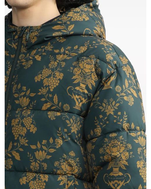 Drole de Monsieur La Doudoune Damas Gewatteerd Jack Met Capuchon in het Green voor heren