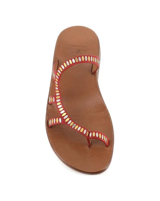 Calleen Cordero Brown Cruz N Sandal Stud-Embellished Sandals