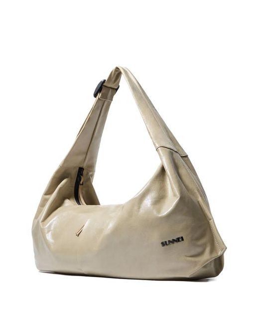 Sunnei Natural Multitasking Leather Shoulder Bag