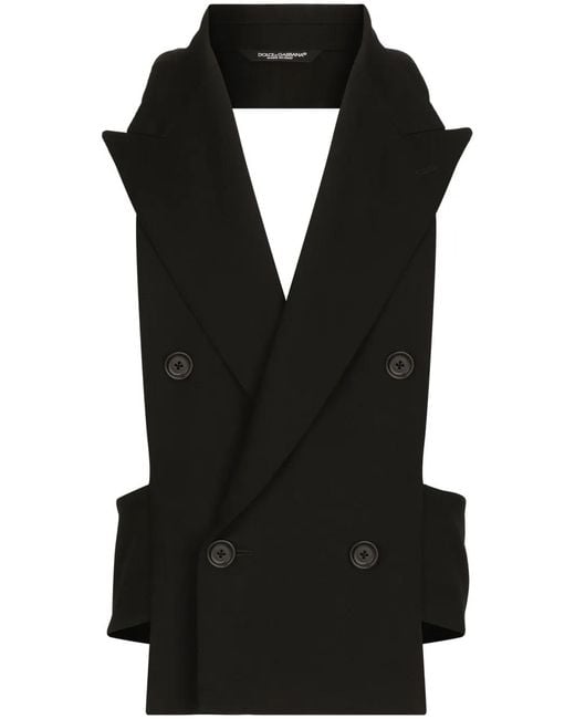 Dolce & Gabbana Black Open-Back Waistcoat for men