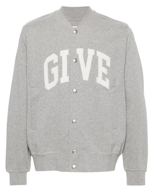 Givenchy Gray Jersey Varsity Bomber Jacket for men