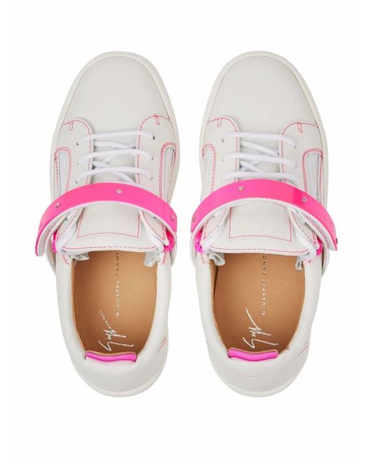 Giuseppe Zanotti Pink Coby Touch-Strap Sneakers