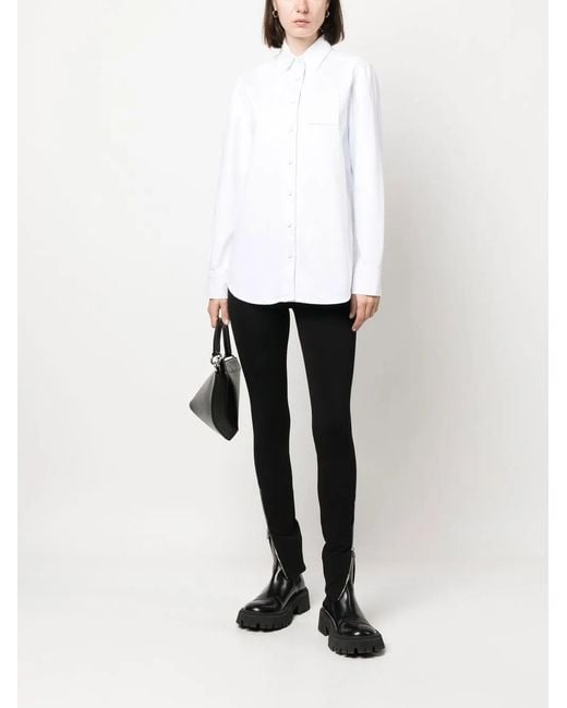 Raf Simons White Logo-Patch Long-Sleeve Shirt
