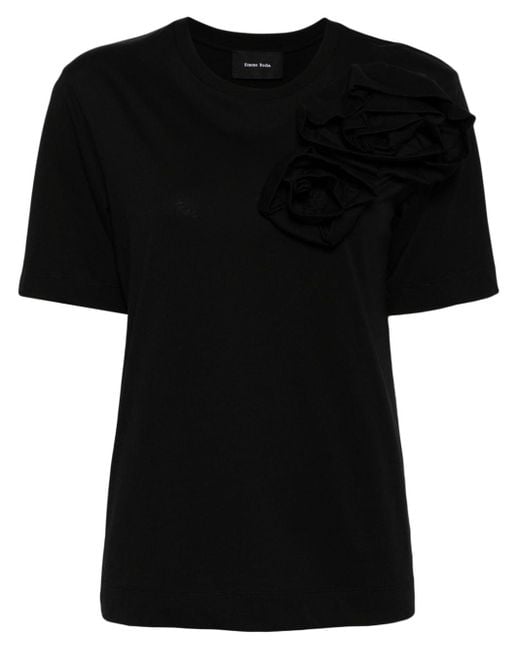 Simone Rocha Black Crew-neck Cotton T-shirt