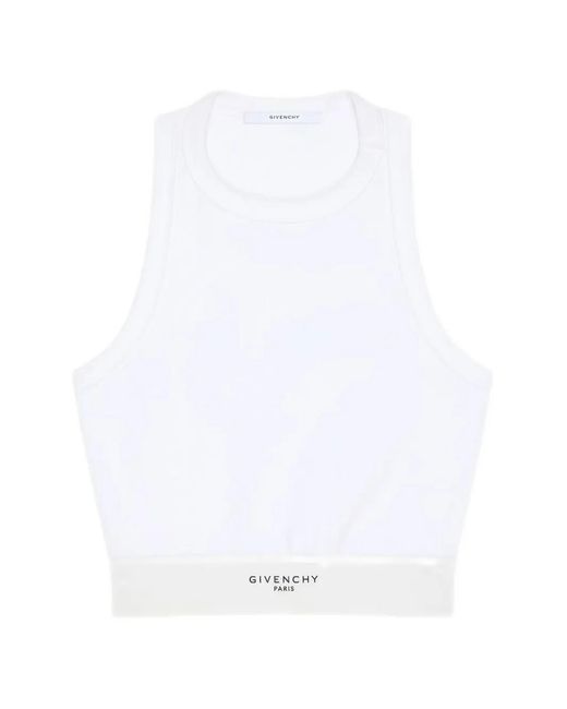 Givenchy Tops ,Wit ,Katoen Witte Cropped Tanktop Aw 25 in het White