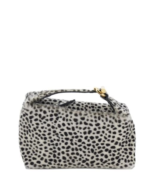 Liffner Gray Zebra Print Top Handle Tote Bag