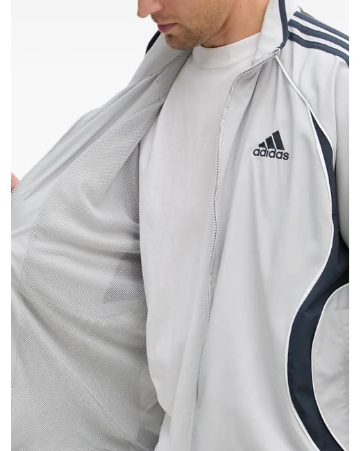 Adidas Blue Teamgeist Adicolor Logo-Embroidered Stripe-Detail Jacket for men