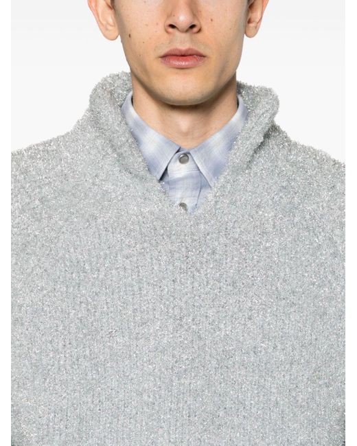 ERL Lurex-Pullover mit Schlitz in Gray für Herren