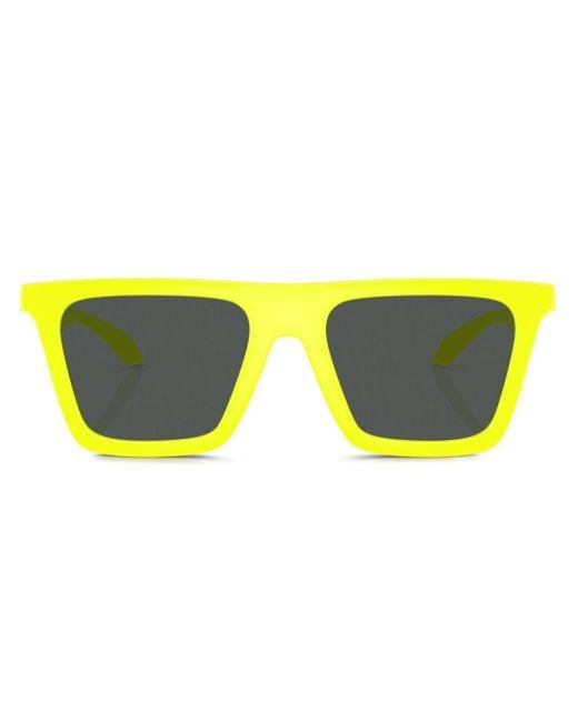 Versace Yellow Greca-detail Square-frame Sunglasses for men