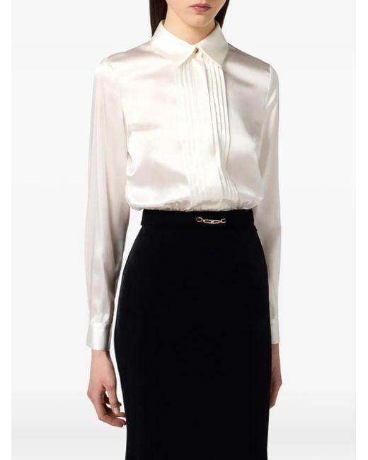 Vestido largo con pliegues Elisabetta Franchi de color Black
