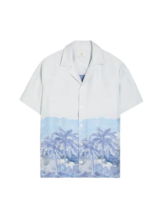 CHE Blue Cezane Palm-Tree Print Shirt for men