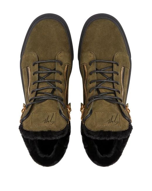 Giuseppe Zanotti Brown Kriss Winter Mid-Top Sneakers for men